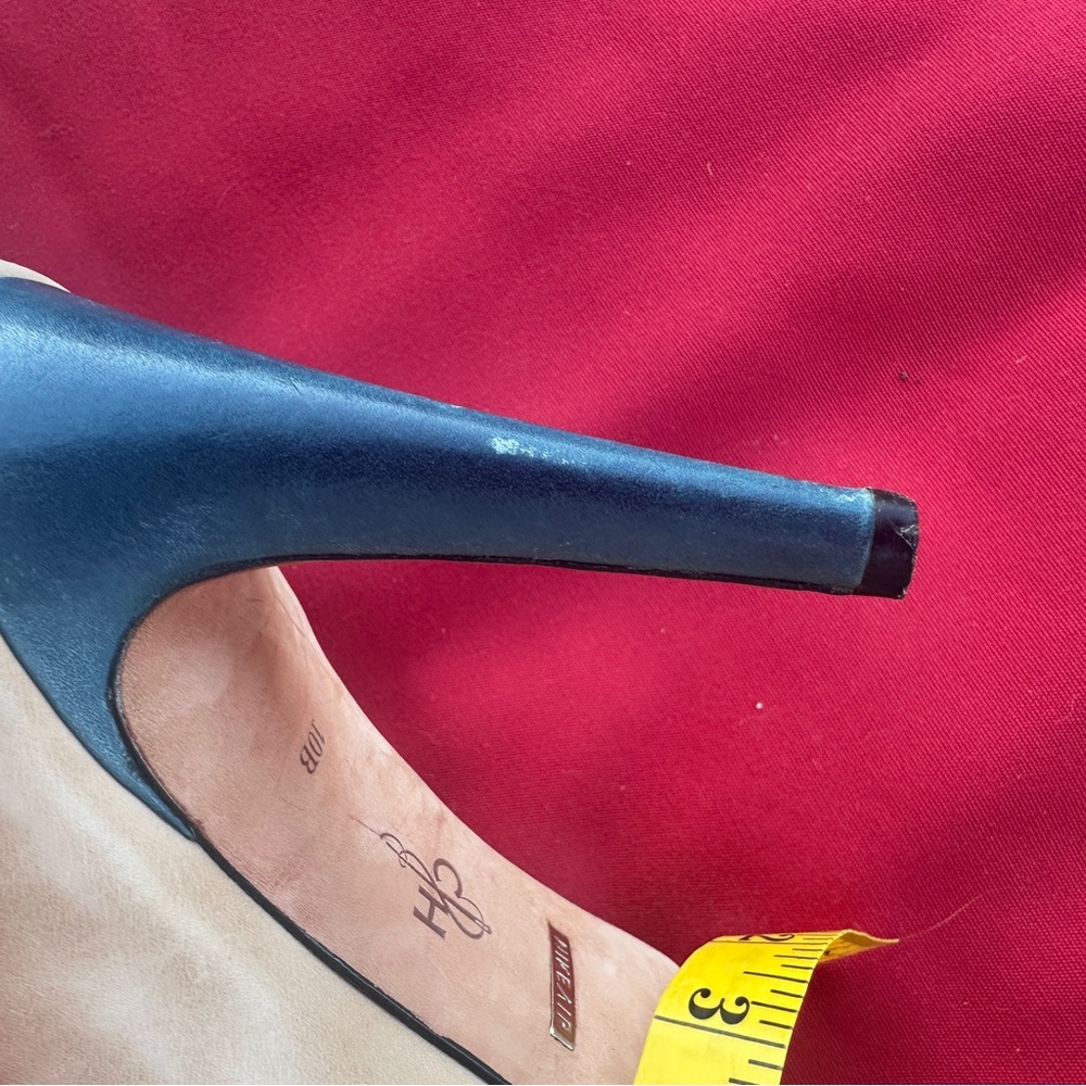 Cole Haan Nike Air Navy and Tan Pumps Heels rounded toe leather size 10